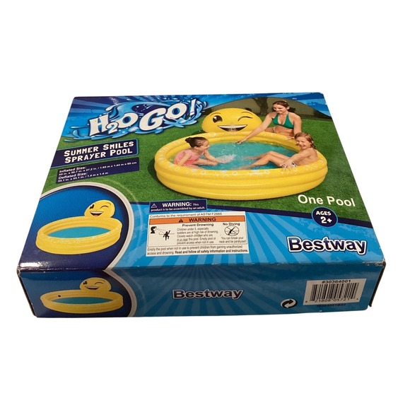 Bestway Other - Bestway H2OGO! Summer Smiles Sprayer Pool Inflatable Kiddie Pool Yellow 30364001